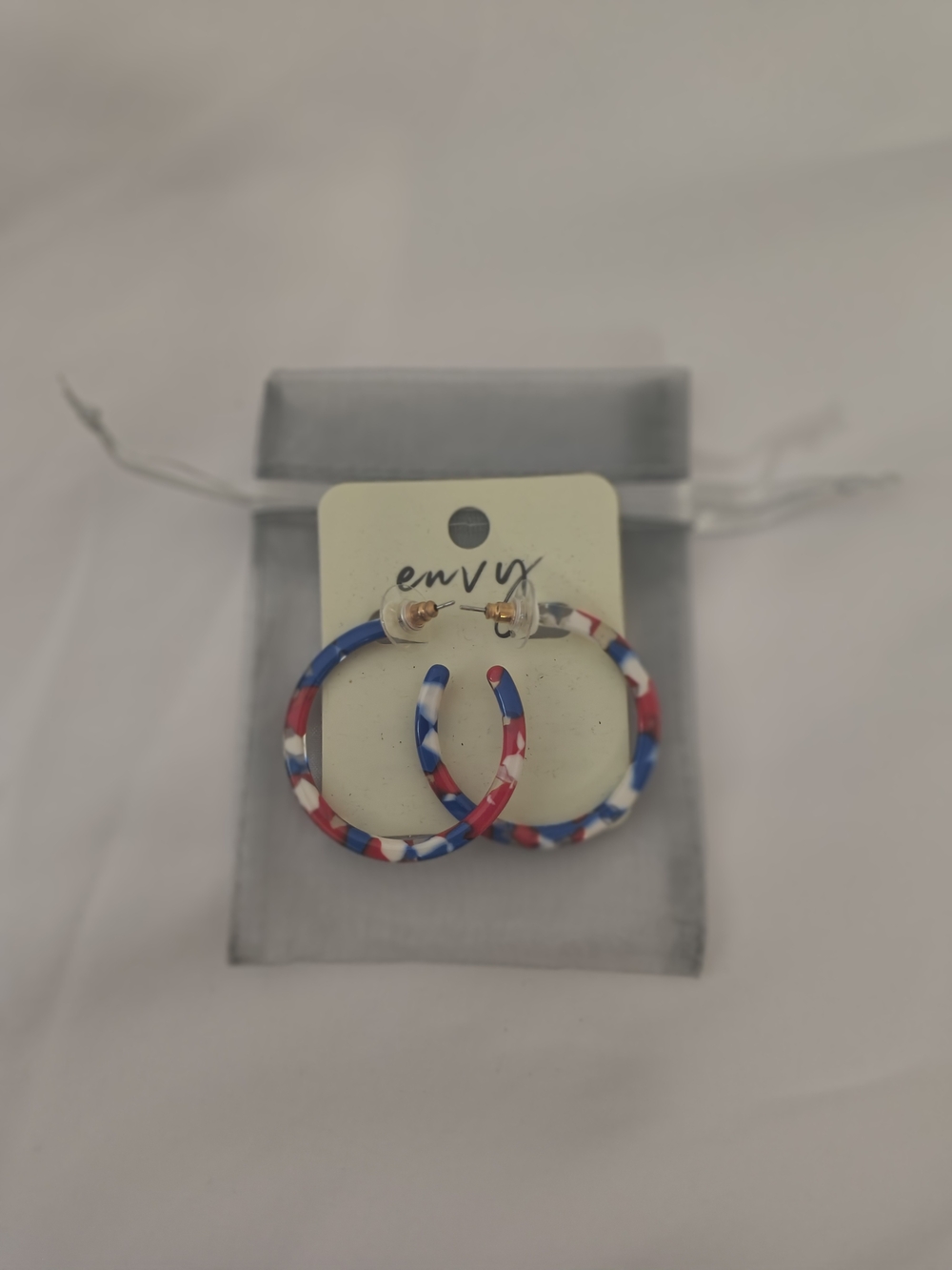 envy Red, White & Blue Hoop Earrings